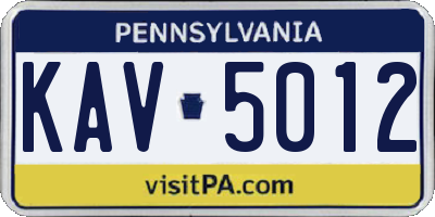 PA license plate KAV5012