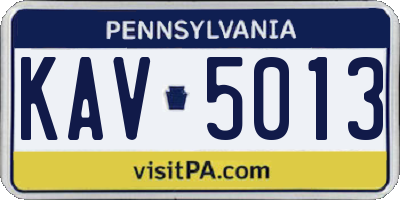 PA license plate KAV5013