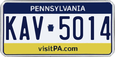 PA license plate KAV5014