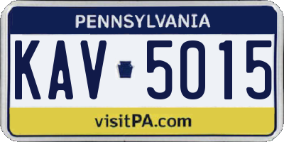 PA license plate KAV5015
