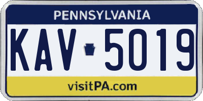 PA license plate KAV5019