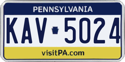 PA license plate KAV5024