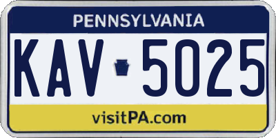 PA license plate KAV5025