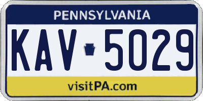 PA license plate KAV5029
