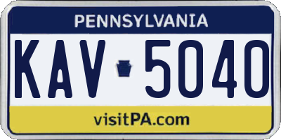 PA license plate KAV5040