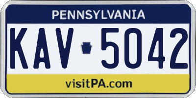PA license plate KAV5042