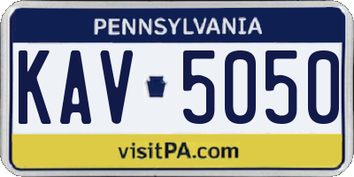 PA license plate KAV5050