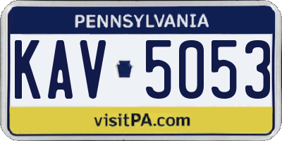 PA license plate KAV5053