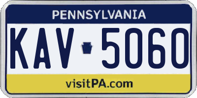 PA license plate KAV5060