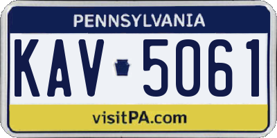 PA license plate KAV5061