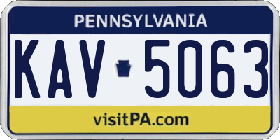 PA license plate KAV5063