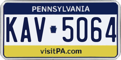 PA license plate KAV5064