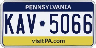 PA license plate KAV5066