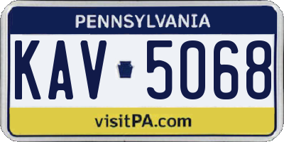 PA license plate KAV5068
