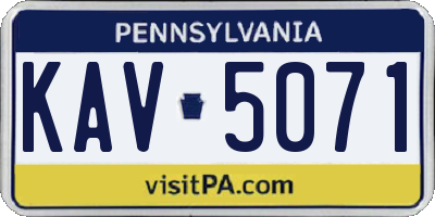 PA license plate KAV5071