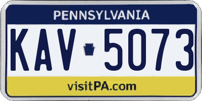 PA license plate KAV5073
