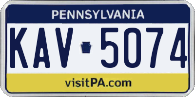 PA license plate KAV5074