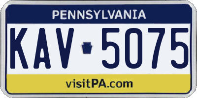 PA license plate KAV5075