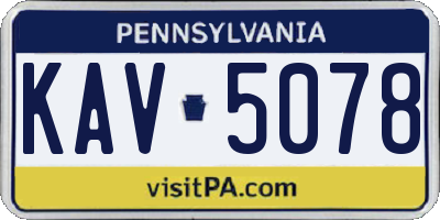 PA license plate KAV5078