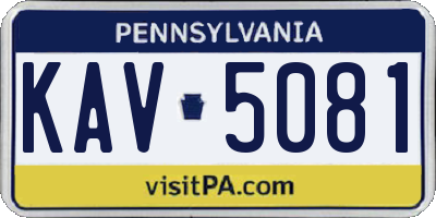 PA license plate KAV5081