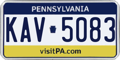 PA license plate KAV5083