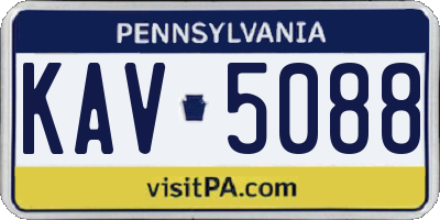 PA license plate KAV5088