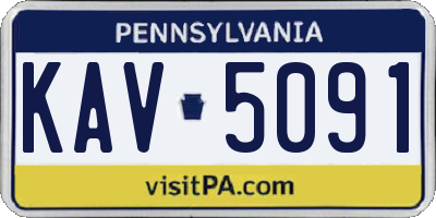 PA license plate KAV5091