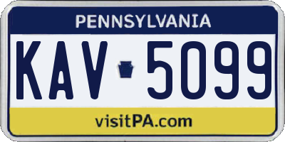 PA license plate KAV5099