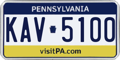PA license plate KAV5100