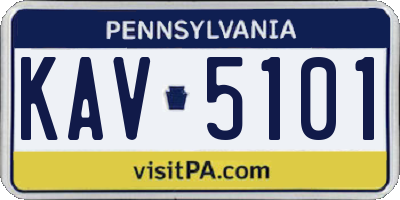 PA license plate KAV5101