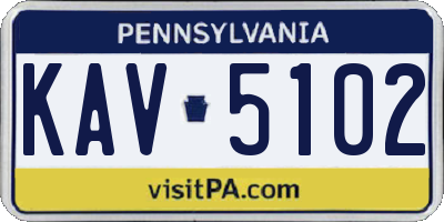 PA license plate KAV5102