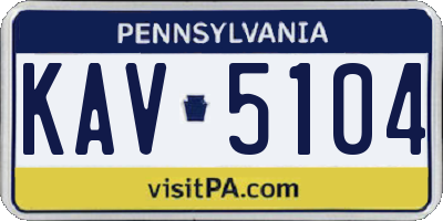 PA license plate KAV5104