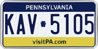 PA license plate KAV5105