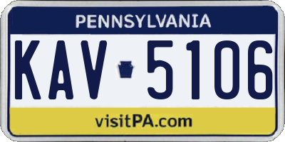 PA license plate KAV5106
