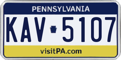 PA license plate KAV5107