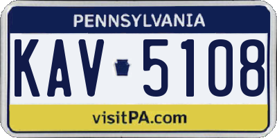 PA license plate KAV5108