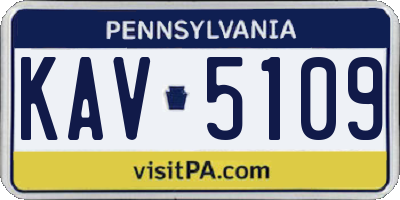 PA license plate KAV5109