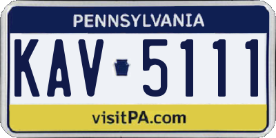 PA license plate KAV5111