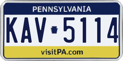 PA license plate KAV5114
