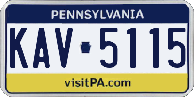 PA license plate KAV5115