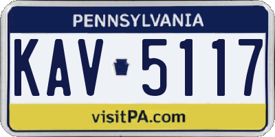 PA license plate KAV5117