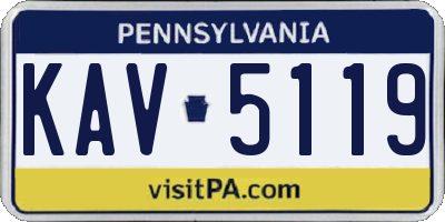 PA license plate KAV5119