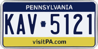 PA license plate KAV5121