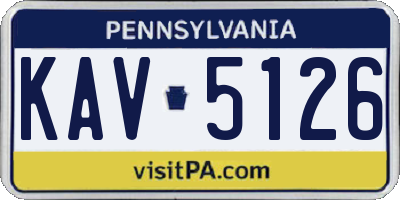 PA license plate KAV5126