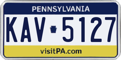 PA license plate KAV5127