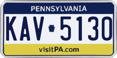 PA license plate KAV5130