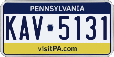 PA license plate KAV5131
