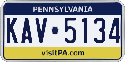 PA license plate KAV5134