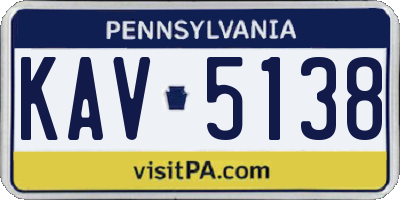 PA license plate KAV5138