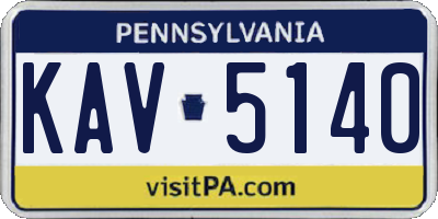 PA license plate KAV5140